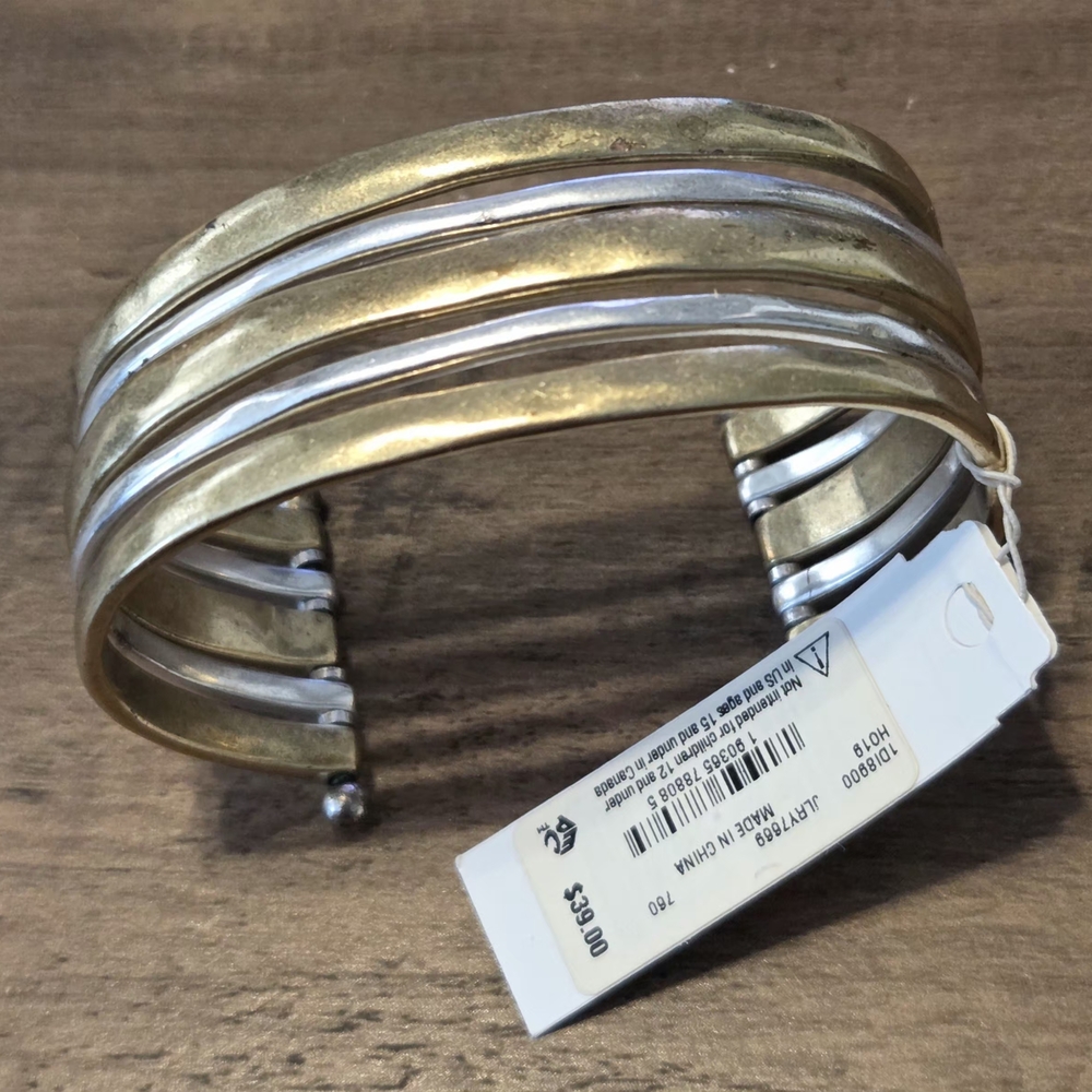 Lucky Brand Silver and Gold Cuff Bracelet
